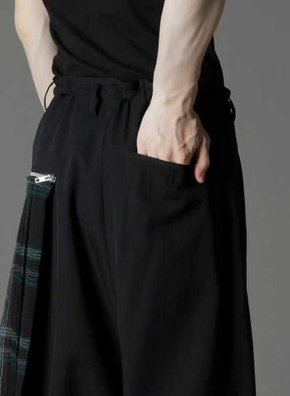 W/GABARDINE DOUBLE GAUZE  PLEATED SAROUEL PANTS