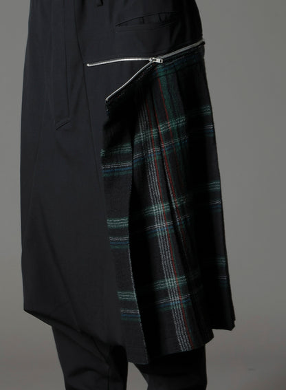 W/GABARDINE DOUBLE GAUZE  PLEATED SAROUEL PANTS