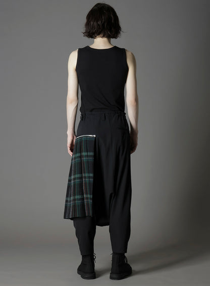 W/GABARDINE DOUBLE GAUZE  PLEATED SAROUEL PANTS
