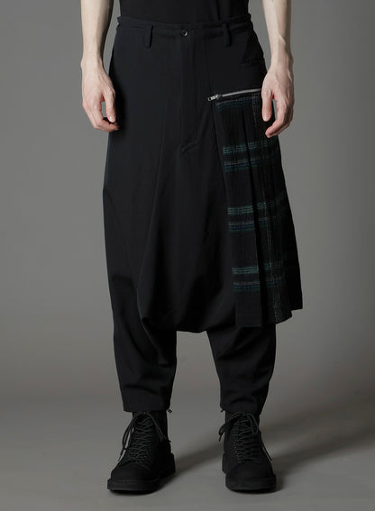 W/GABARDINE DOUBLE GAUZE  PLEATED SAROUEL PANTS