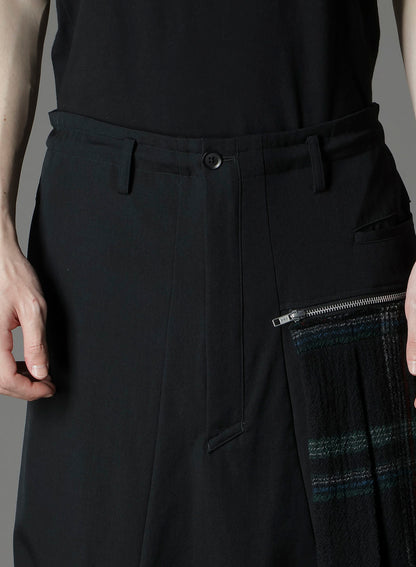 W/GABARDINE DOUBLE GAUZE  PLEATED SAROUEL PANTS