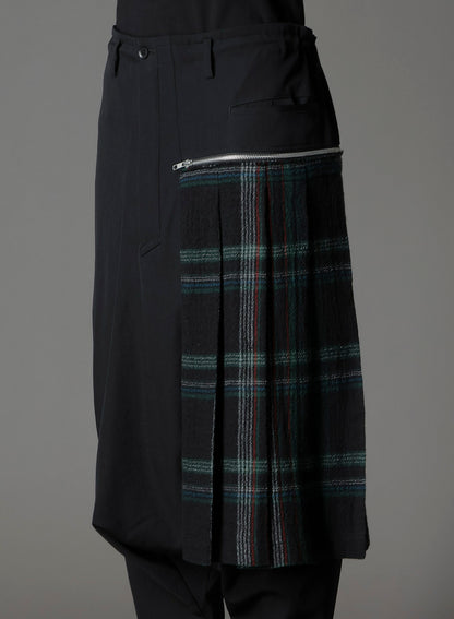 W/GABARDINE DOUBLE GAUZE  PLEATED SAROUEL PANTS