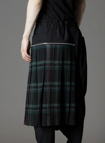 W/GABARDINE DOUBLE GAUZE  PLEATED SAROUEL PANTS