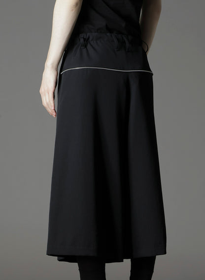 W/GABARDINE DOUBLE GAUZE PLEATED HALF PANTS