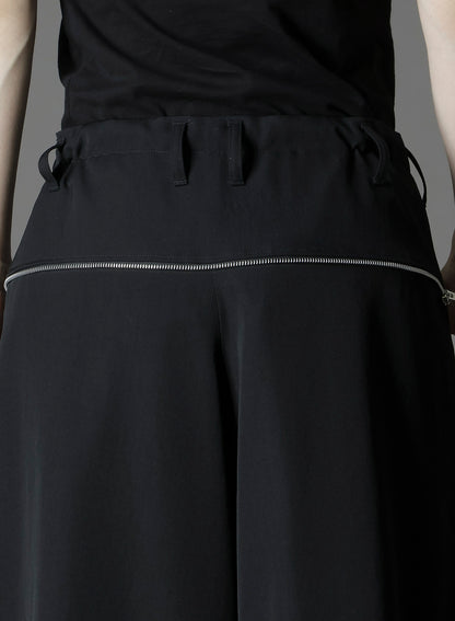 W/GABARDINE DOUBLE GAUZE PLEATED HALF PANTS