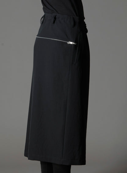 W/GABARDINE DOUBLE GAUZE PLEATED HALF PANTS