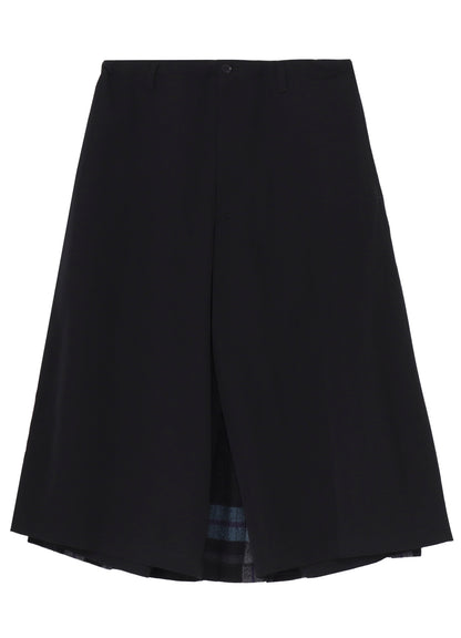 W/GABARDINE DOUBLE GAUZE PLEATED HALF PANTS