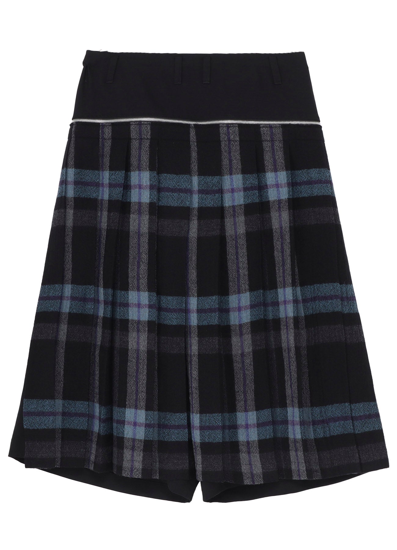 W/GABARDINE DOUBLE GAUZE PLEATED HALF PANTS