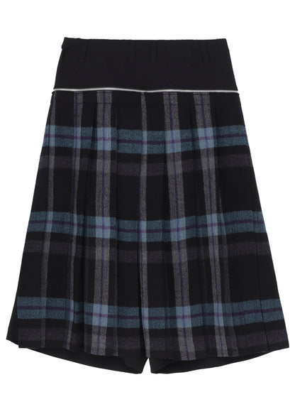 W/GABARDINE DOUBLE GAUZE PLEATED HALF PANTS