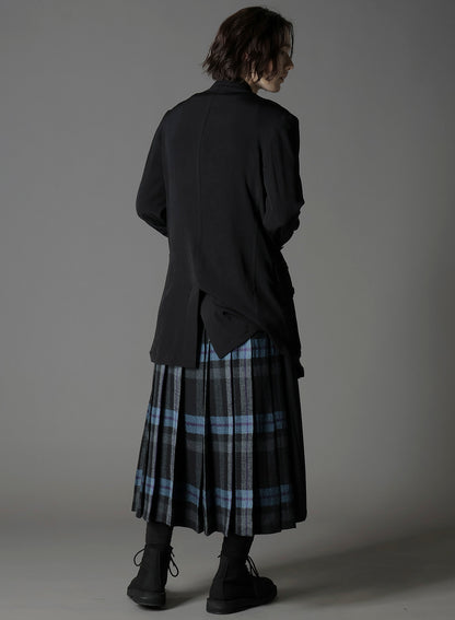 W/GABARDINE DOUBLE GAUZE PLEATED HALF PANTS