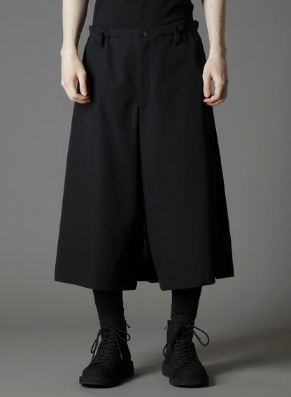 W/GABARDINE DOUBLE GAUZE PLEATED HALF PANTS