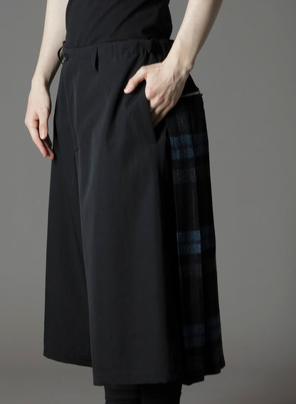 W/GABARDINE DOUBLE GAUZE PLEATED HALF PANTS