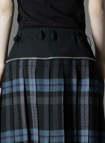 W/GABARDINE DOUBLE GAUZE PLEATED HALF PANTS