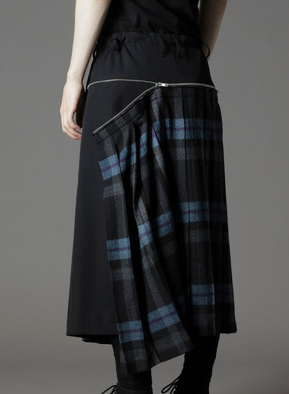 W/GABARDINE DOUBLE GAUZE PLEATED HALF PANTS