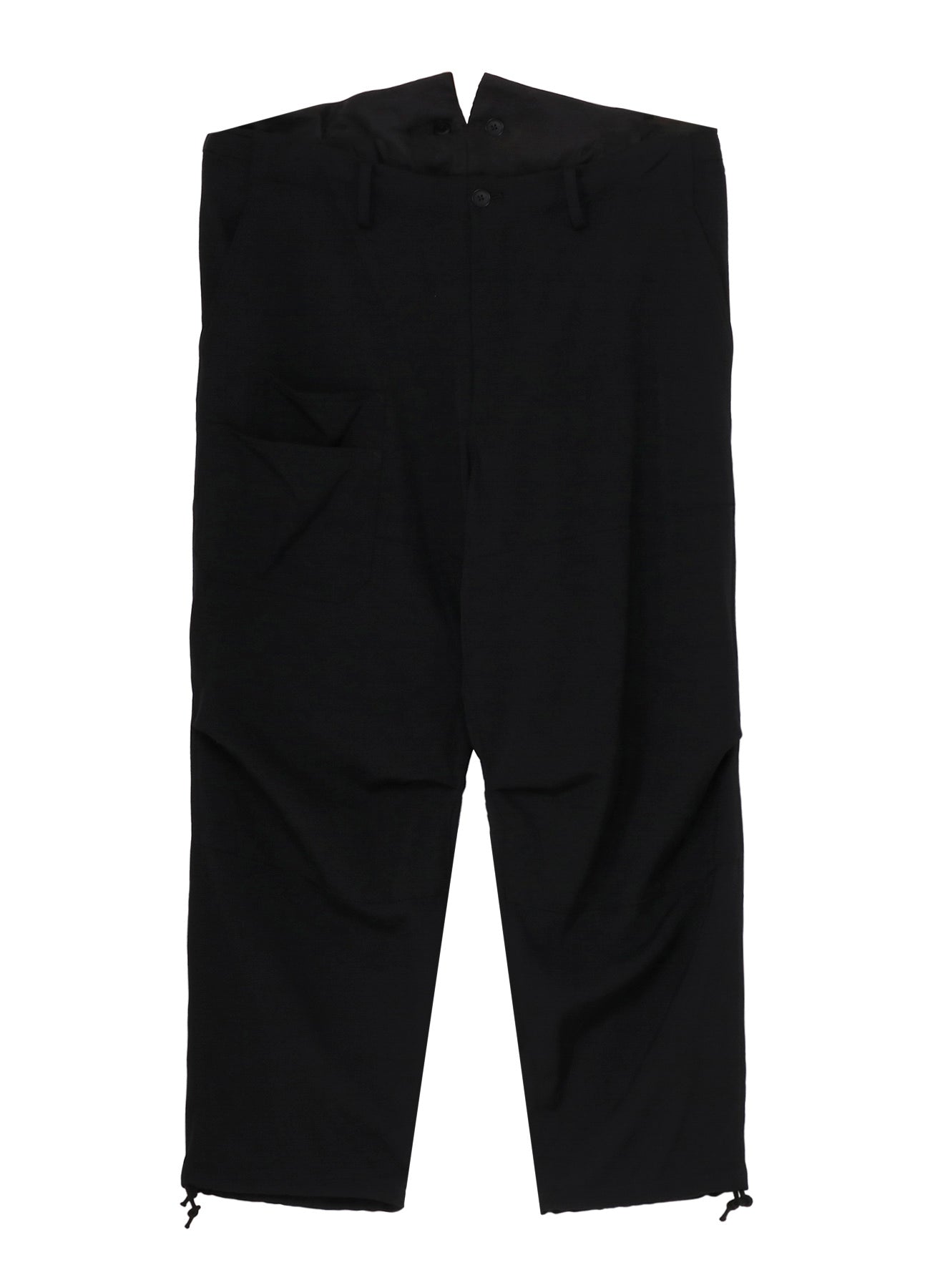 WOOL GABARDINE SUSPENDER PANTS W KNEE PAD