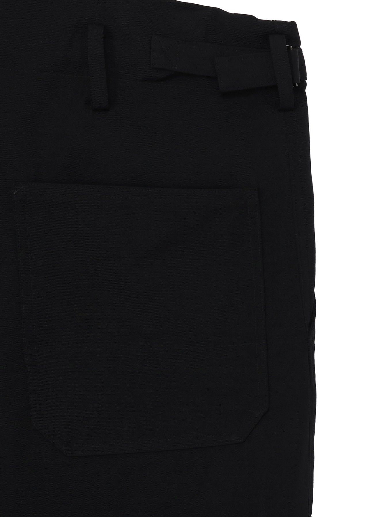 WOOL GABARDINE SUSPENDER PANTS W KNEE PAD