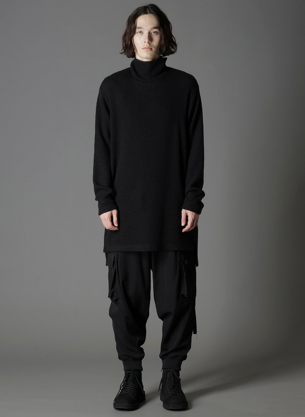 SPIDER WEB KNIT BIG TURTLENECK T-SHIRT