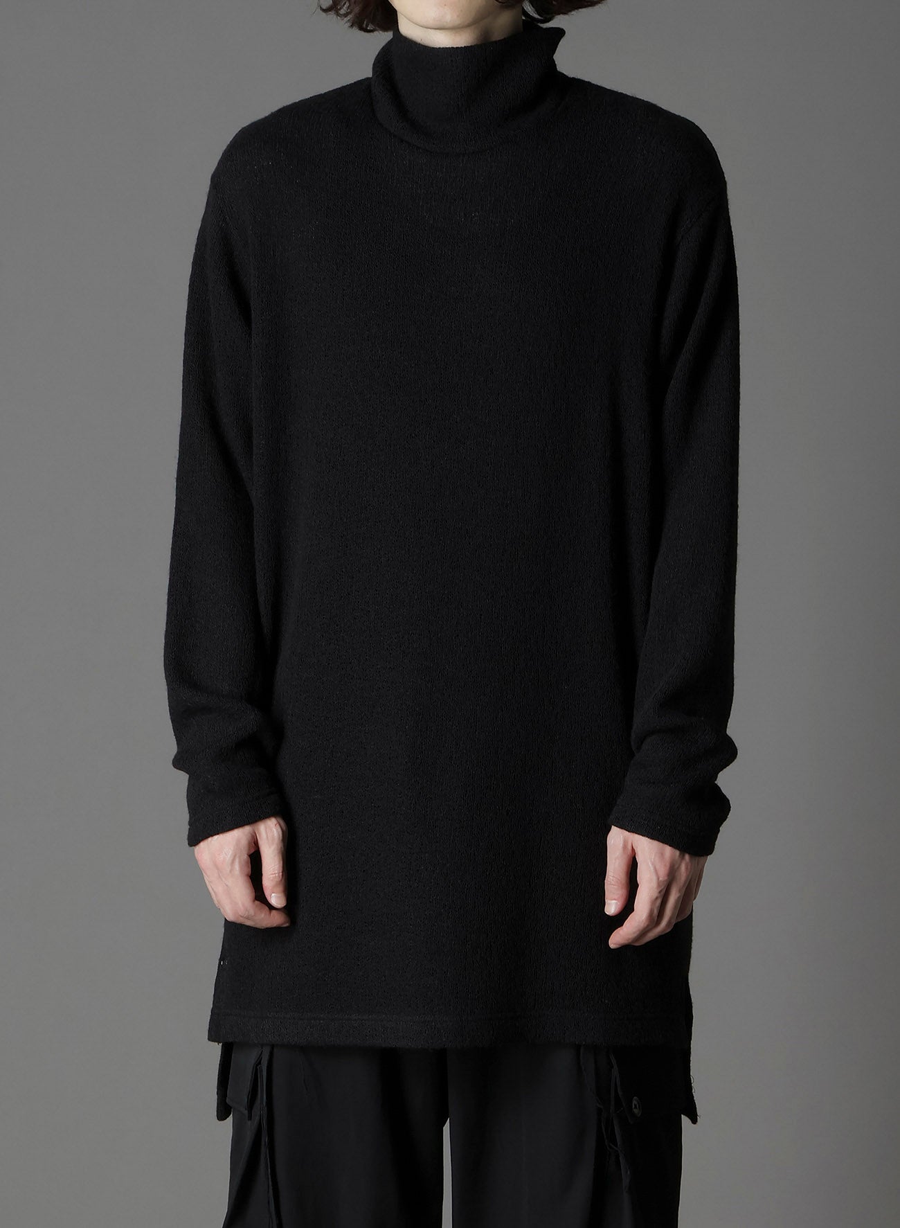 SPIDER WEB KNIT BIG TURTLENECK T-SHIRT
