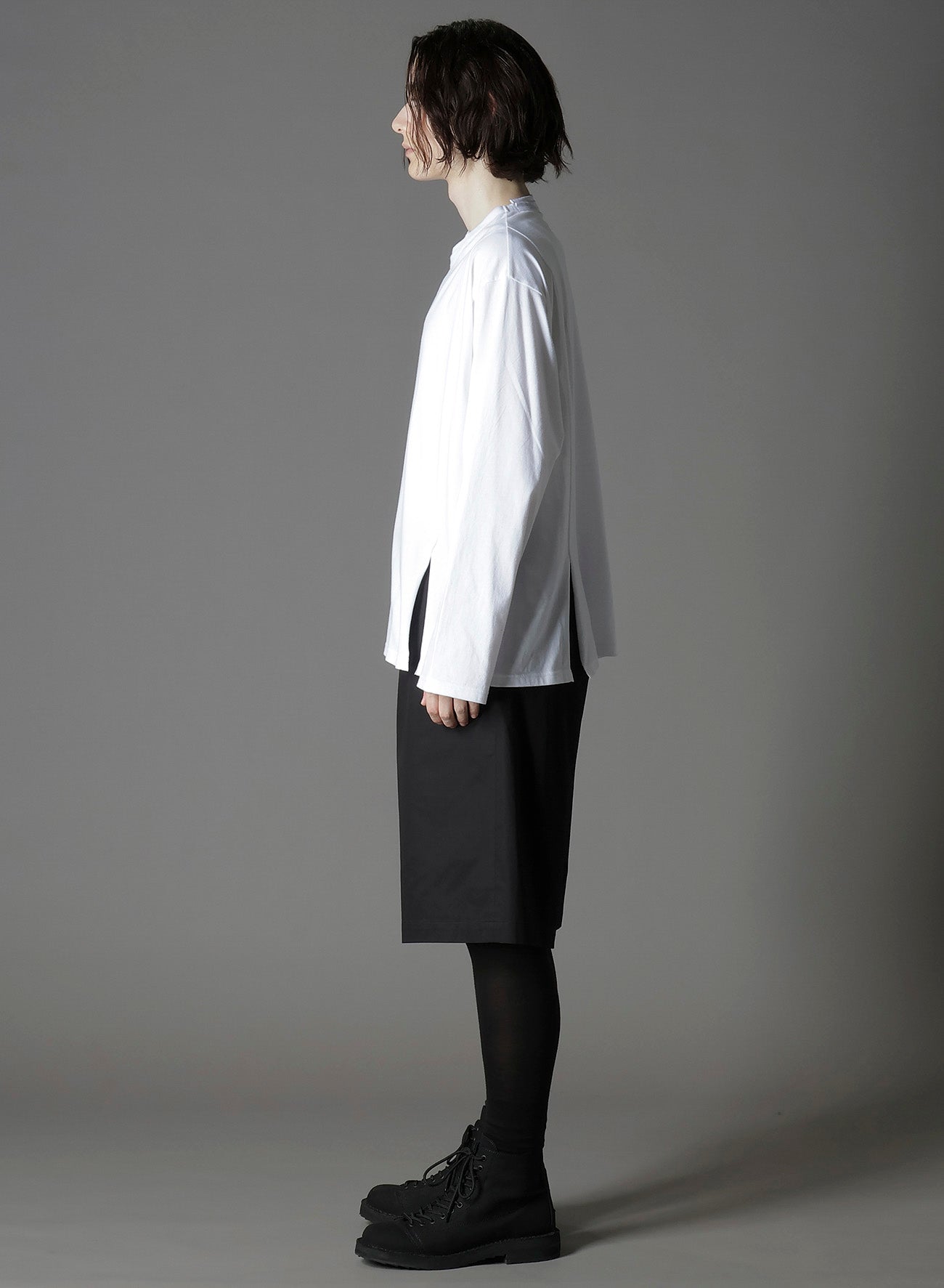 COTTON JERSEY MIX BLOCK LONG SLEEVED T-SHIRT