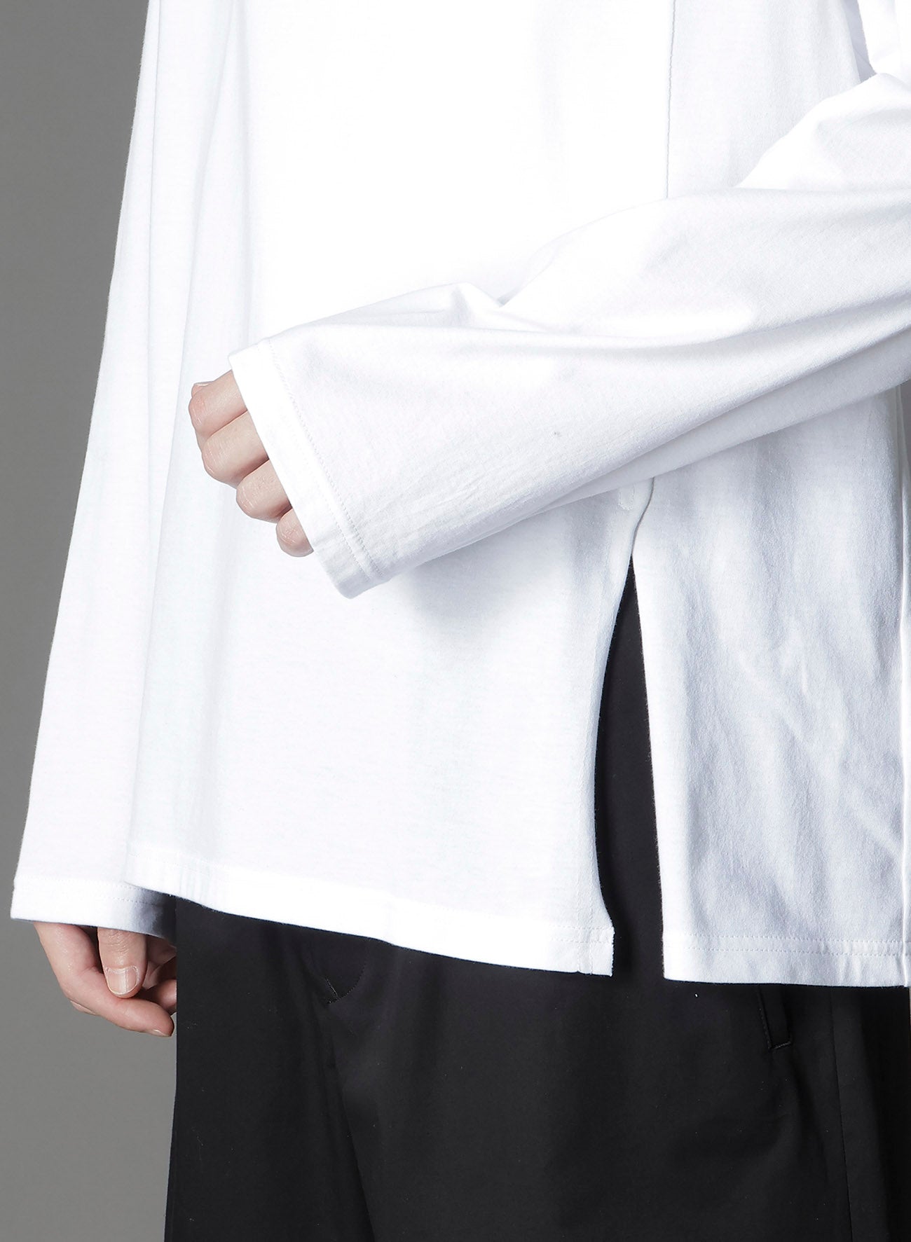 COTTON JERSEY MIX BLOCK LONG SLEEVED T-SHIRT
