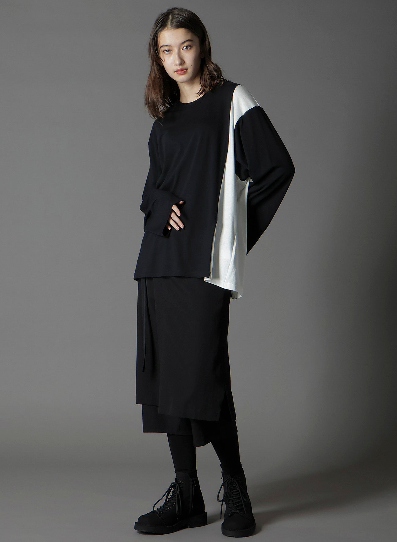 C/MOJERSEY COMBINATION MIX BLOCK LONG SLEEVED T-SHIRT