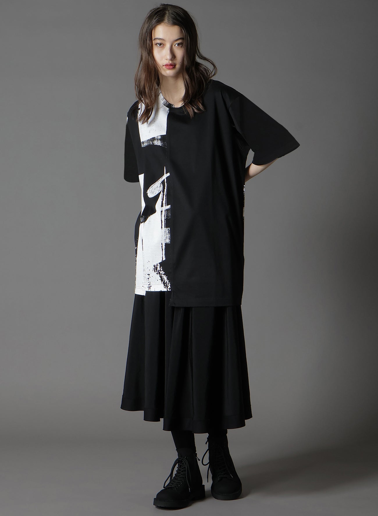 SILKETTE JERSEY NUMBER PATTERN TSUJIKIRI SHORT SLEEVED T-SHIRT