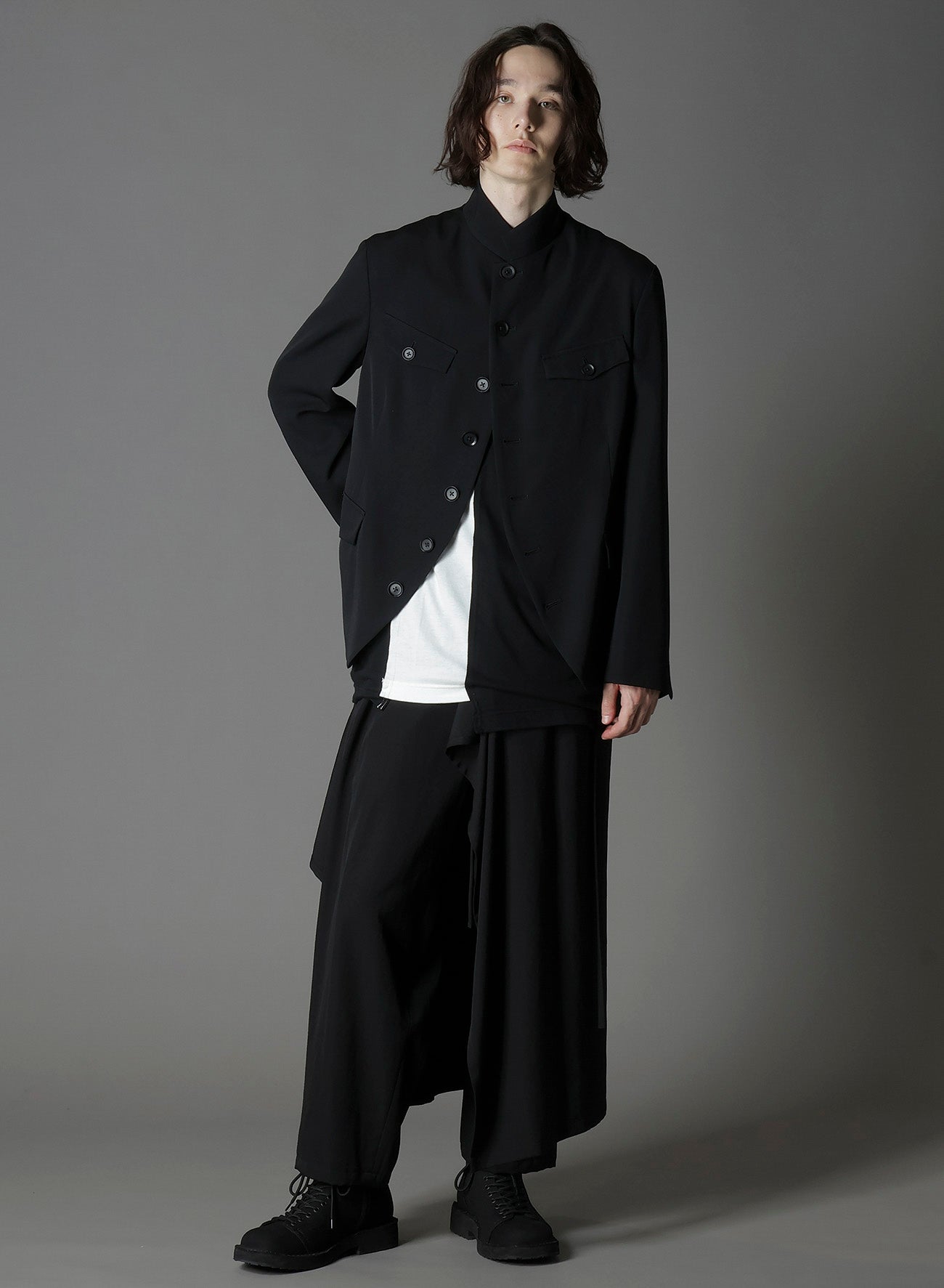 SILKETTE JERSEY W/ NUMBER PATTERN TSUJIKIRI LONG SLEEVED T-SHIRT