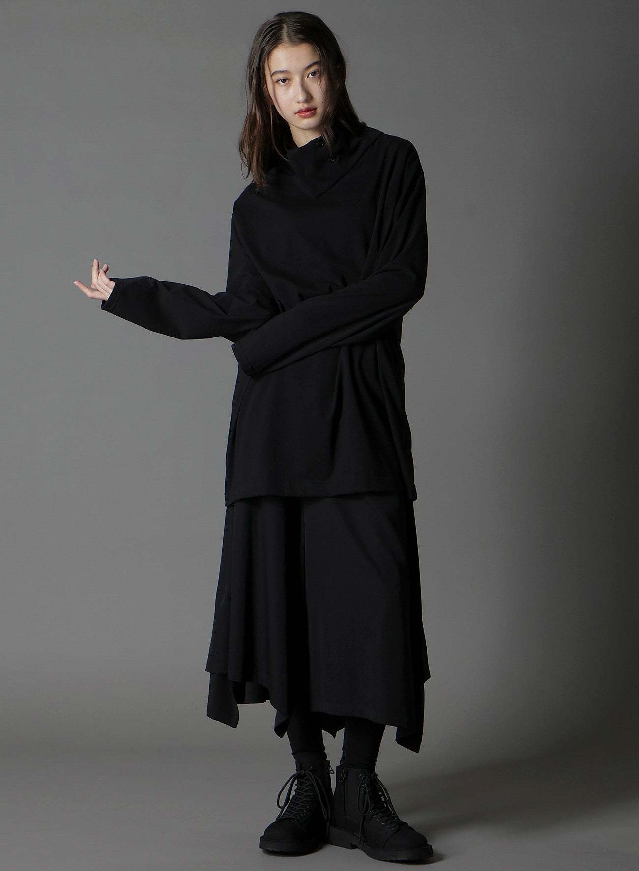 COTTON JERSEY TURTLENECK LONG SLEEVED T-SHIRT