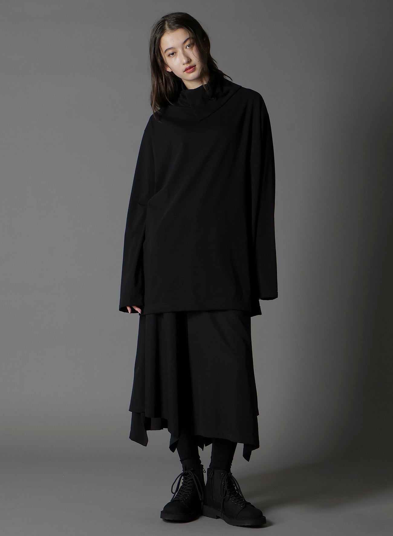 COTTON JERSEY TURTLENECK LONG SLEEVED T-SHIRT