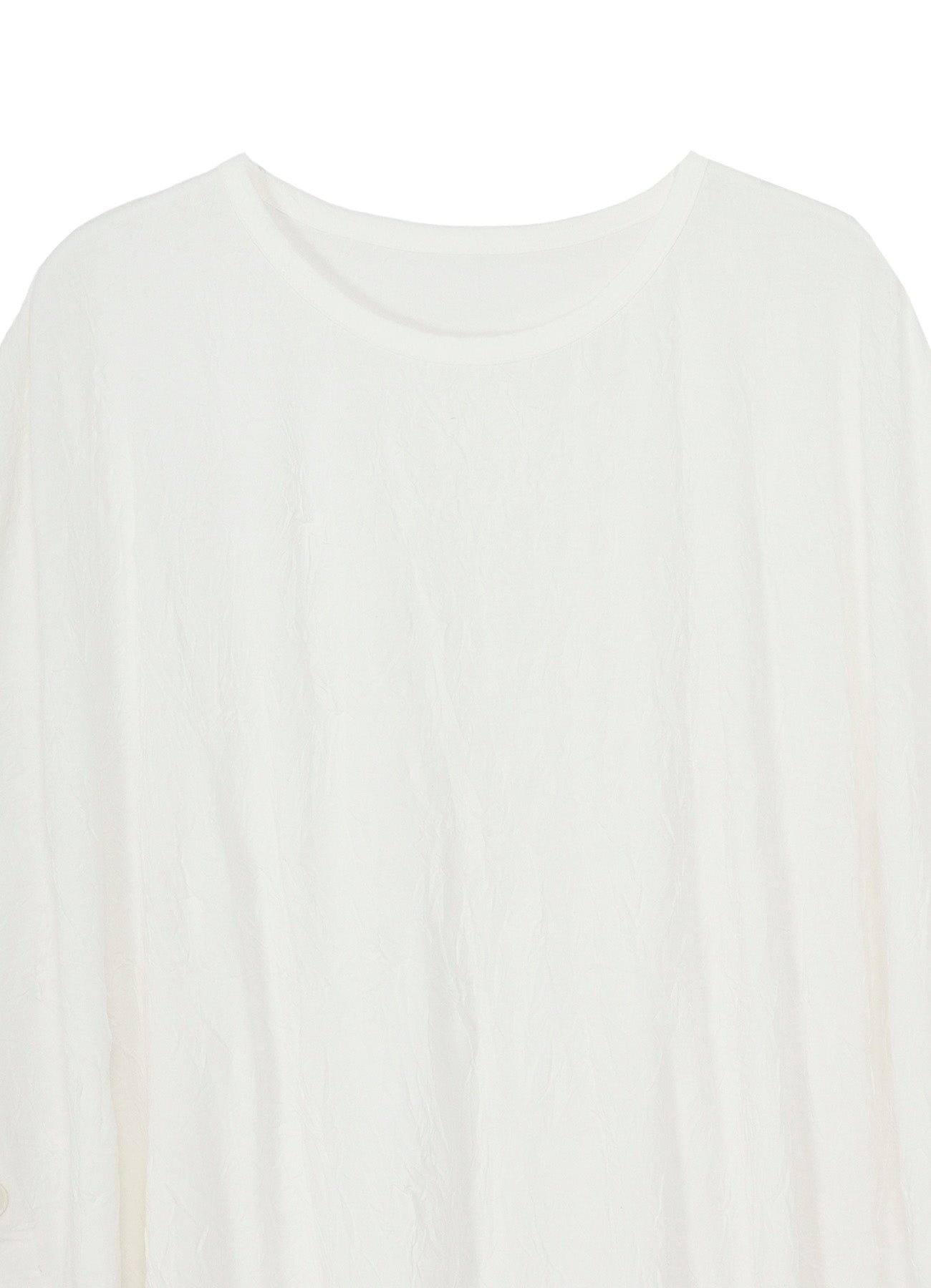 CATHC WASHER WRINKLE JERSEY SIDE BUTTON SHORT SLEEVED T-SHIRT