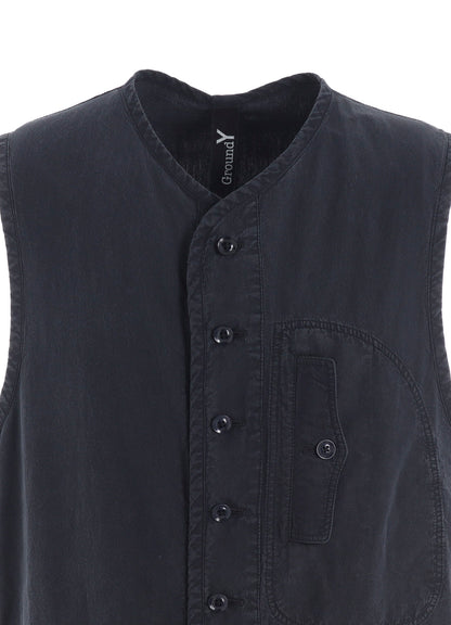 C/NY SULFUR DYEING STONE WASH BIO PIPING VEST