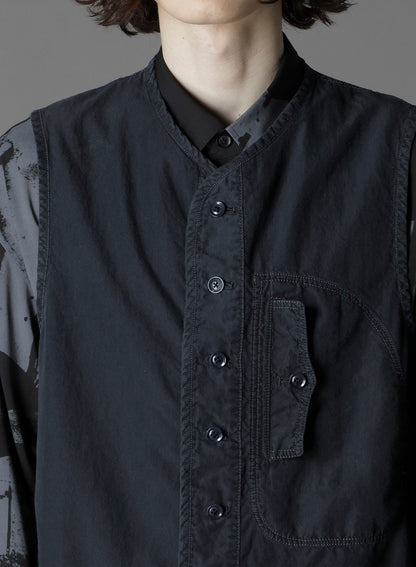 C/NY SULFUR DYEING STONE WASH BIO PIPING VEST