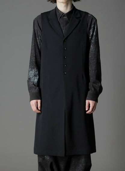 WOOL GABARDINE SINGLE LONG VEST