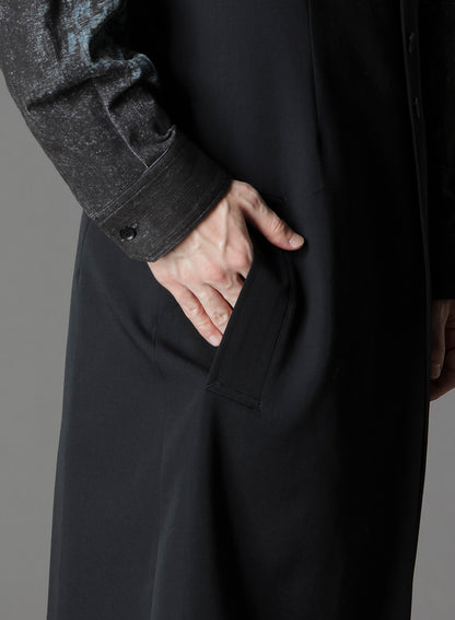 WOOL GABARDINE SINGLE LONG VEST