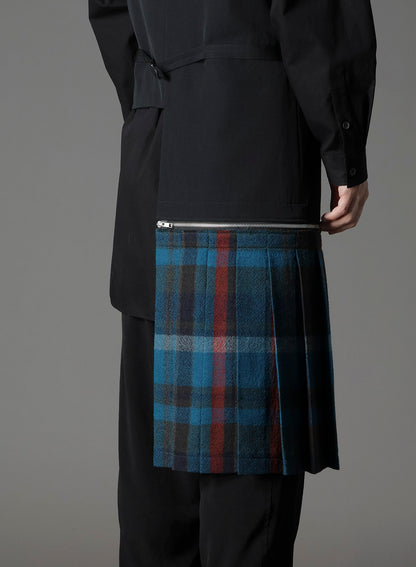 W/GABARDINE DOUBLE GAUZE  PLEATED VEST