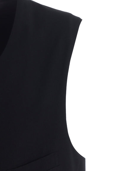 W/GABARDINE DOUBLE GAUZE  PLEATED VEST