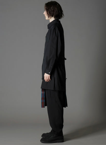 W/GABARDINE DOUBLE GAUZE  PLEATED VEST