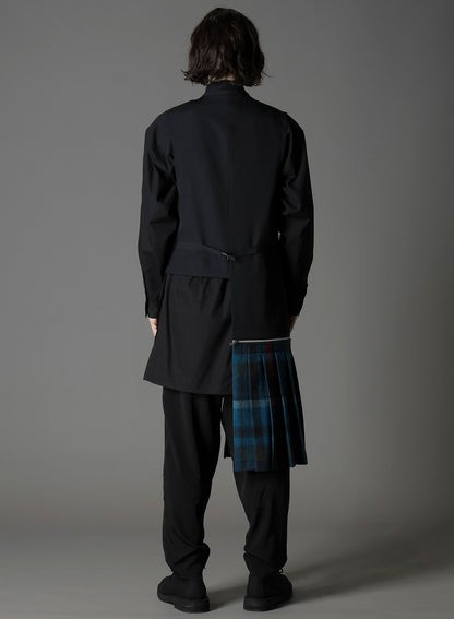 W/GABARDINE DOUBLE GAUZE  PLEATED VEST