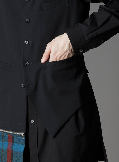 W/GABARDINE DOUBLE GAUZE  PLEATED VEST