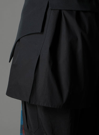 W/GABARDINE DOUBLE GAUZE  PLEATED VEST