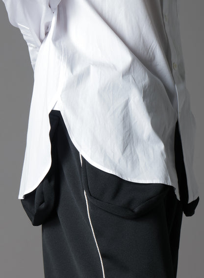 COTTON BROADCLOTH DOUBLE COLLAR SHIRT
