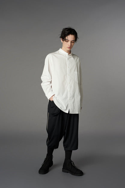 COTTON BROADCLOTH DOUBLE COLLAR SHIRT