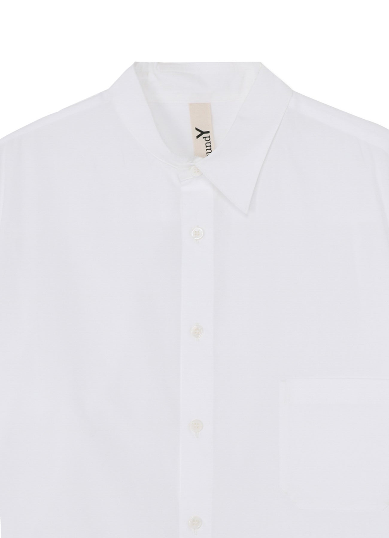 COTTON BROADCLOTH COLLAR CUT-OFF SHIRT