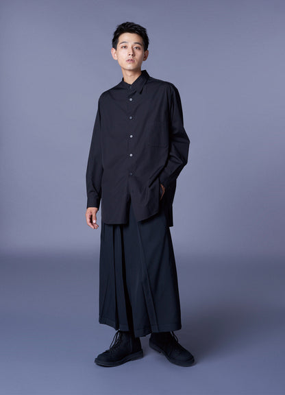 COTTON BROADCLOTH COLLAR CUT-OFF SHIRT