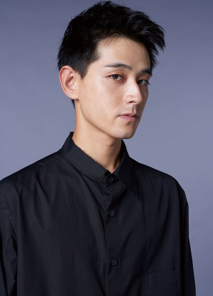 COTTON BROADCLOTH COLLAR CUT-OFF SHIRT