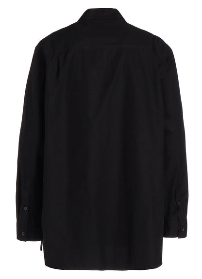 COTTON BROADCLOTH COLLAR CUT-OFF SHIRT