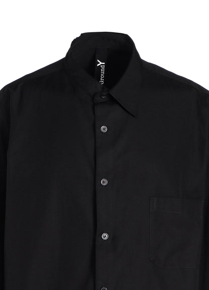 COTTON BROADCLOTH COLLAR CUT-OFF SHIRT