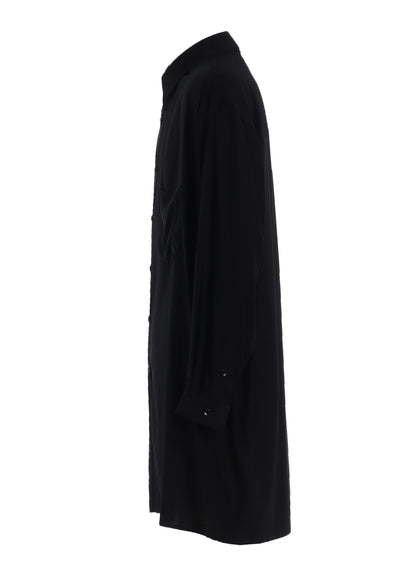 RAYON TWILL LEFT COLLAR DOUBLE-LAYERED SHIRT