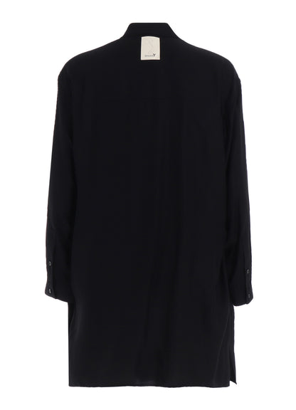 RAYON TWILL LEFT COLLAR DOUBLE-LAYERED SHIRT