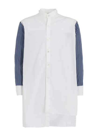 COTTON BROAD +  STRIPE  SWITCHING NON FUSIBLE SHIRTS